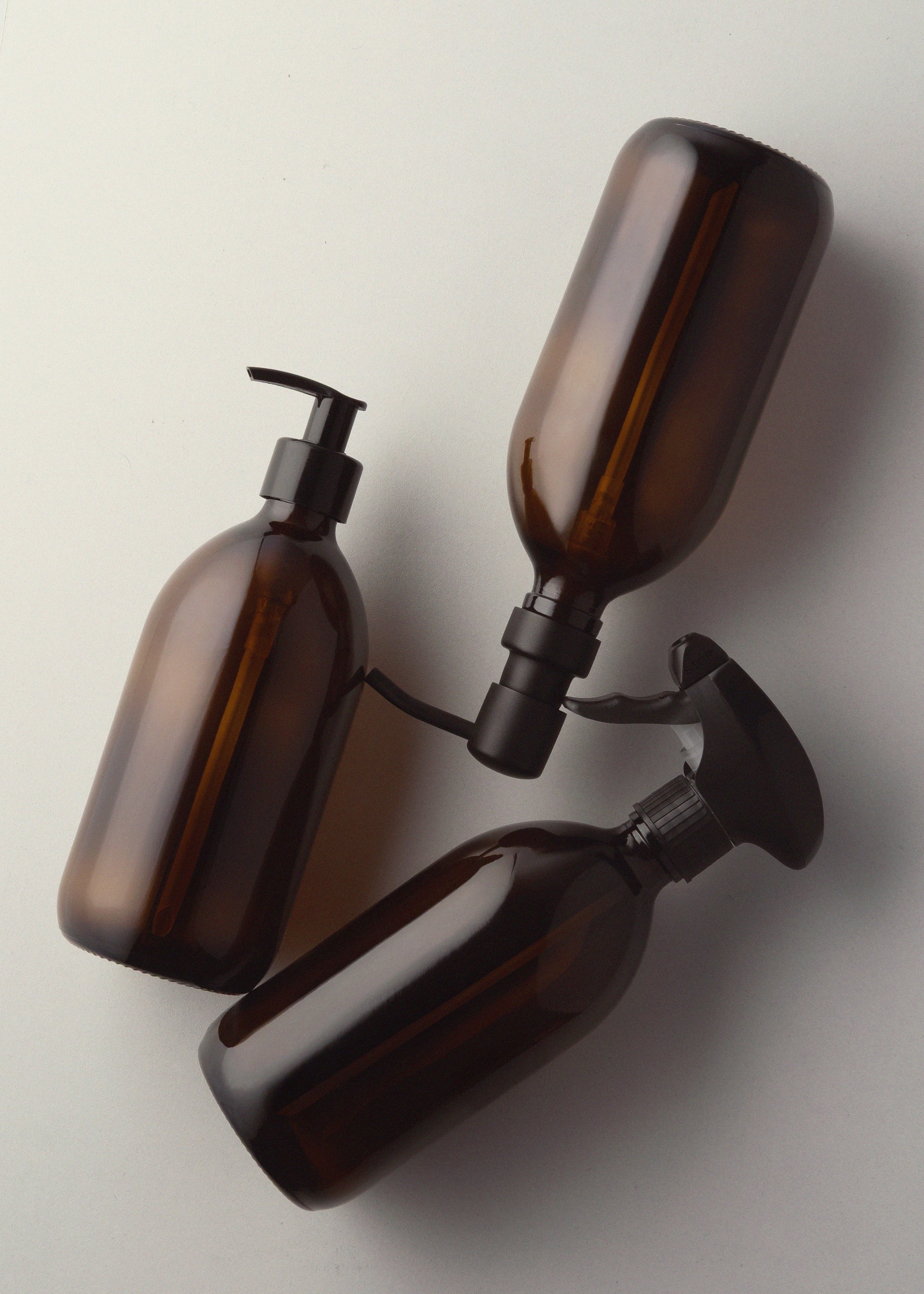 Amber Glass Pump Bottle Dispenser