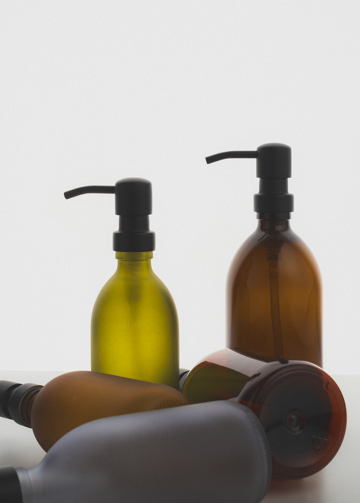 Green Glass Soap Dispenser with Stainless Steel Pump