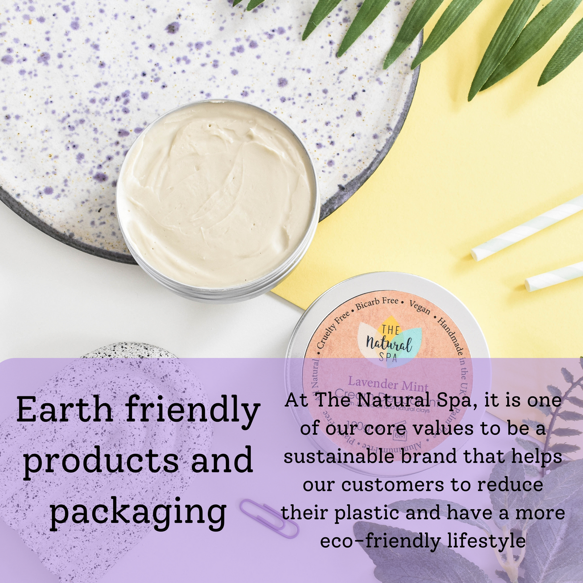 Lavender Mint Cream Deodorant Balm | Natural Bicarb &amp; Aluminium-Free | Gentle, Vegan, Plastic-Free Odour Protection