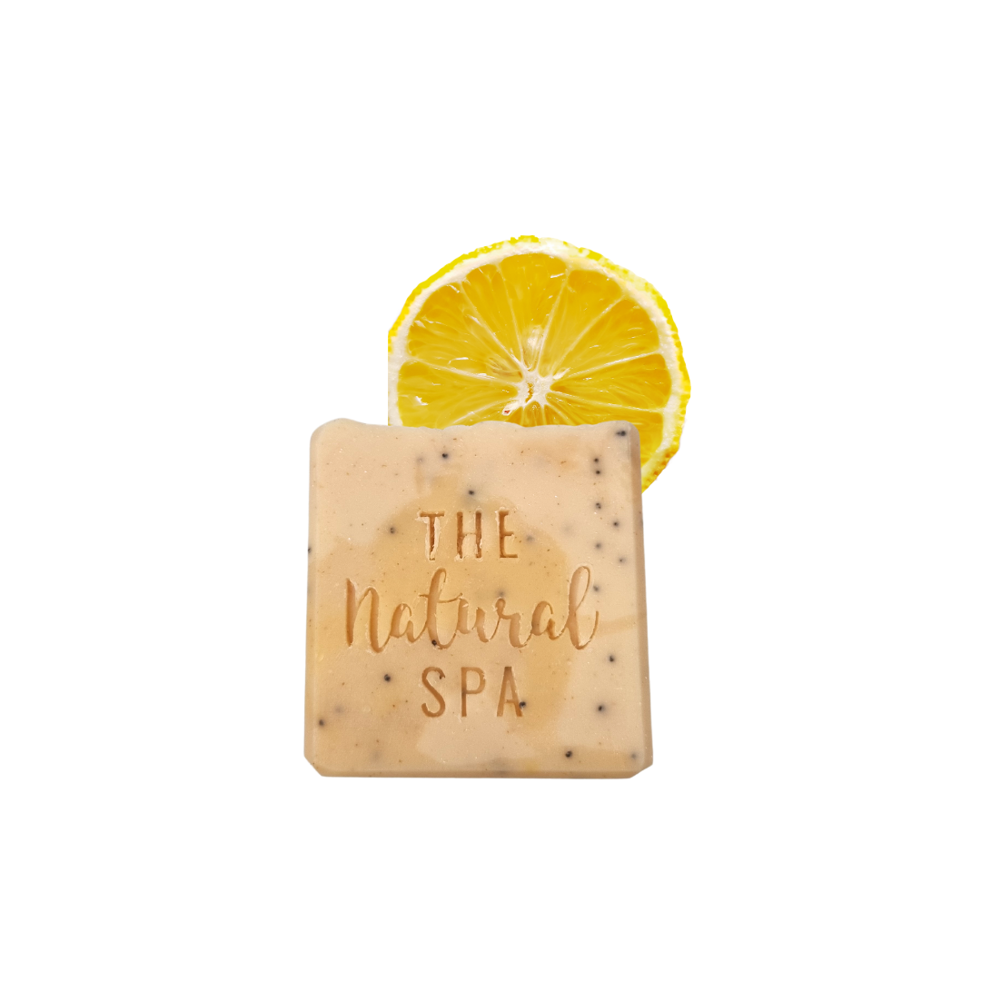 Lemon Sorbet Soap Bar | Lemon, Lemongrass &amp; Poppy Seed Natural Handcrafted Soap | Vegan, Plastic-Free Skincare | 3 Styles Available