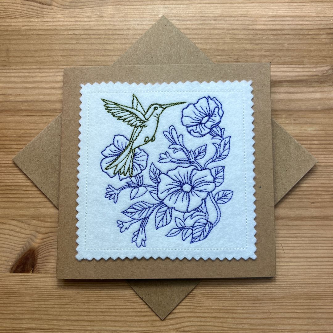 Cottage Garden Humming Bird Card