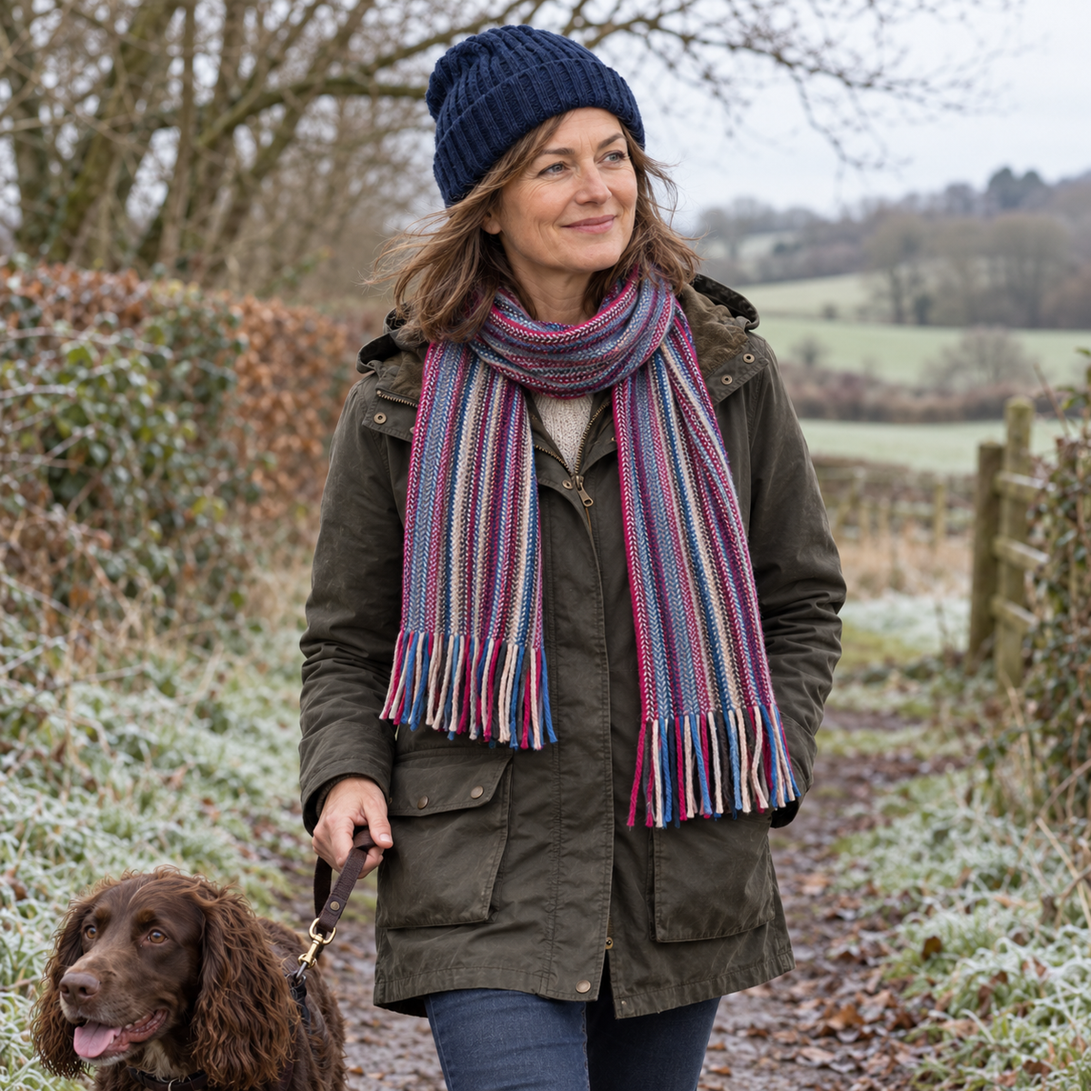 Possum Merino &amp; Silk Multi Striped Scarf