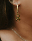 Gold Orb Weaver Spider Hoop Earrings