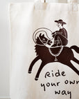 Ride Your Own Way Canvas Shopping Tote Bag - fancy cowboy on a horse