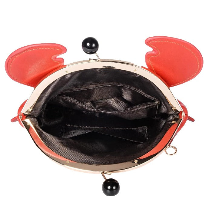 NEW Red Crawling Crab Vegan Leather Cross Body Bag