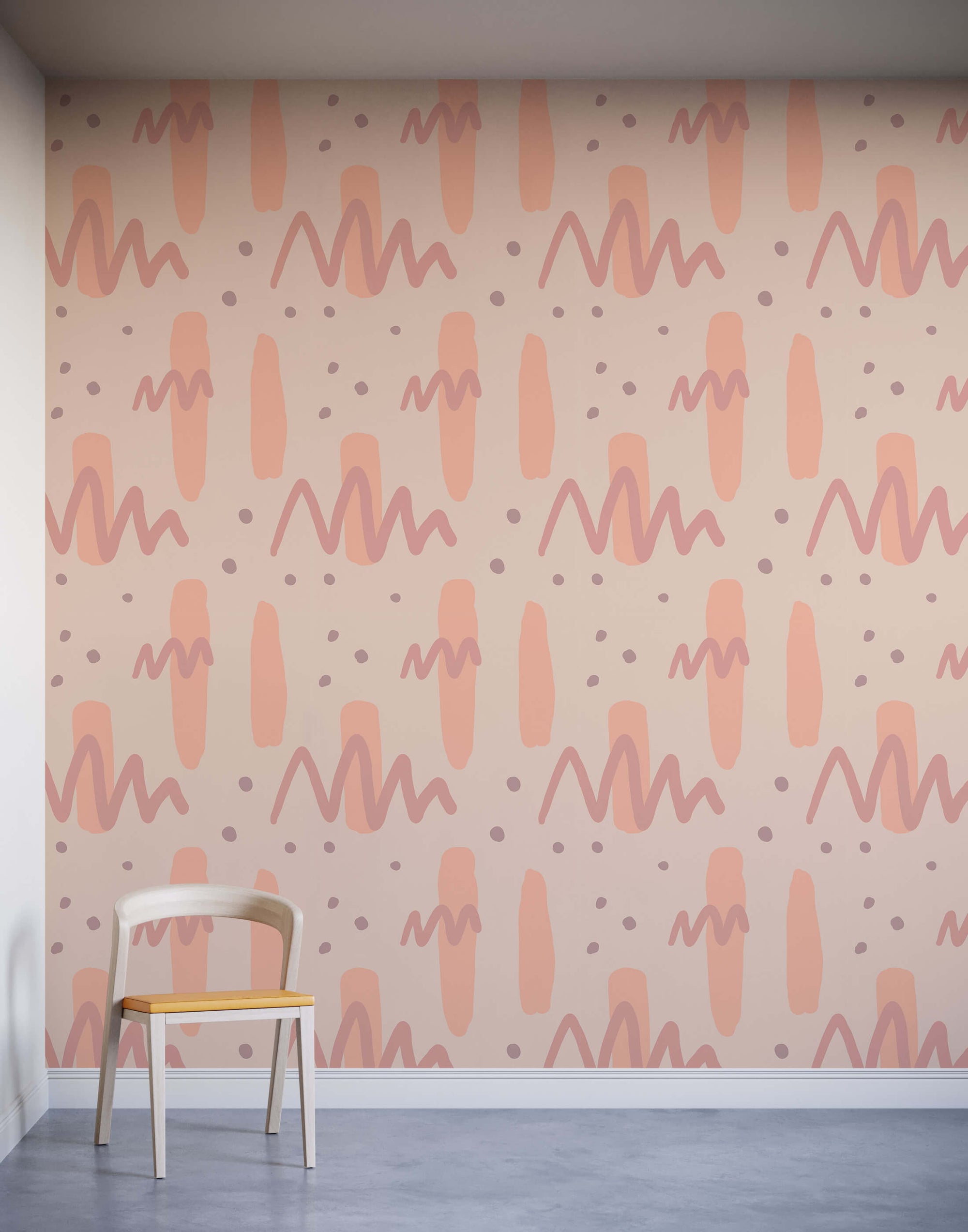 Naive Shapes Pattern Wall Mural for Kids Rooms