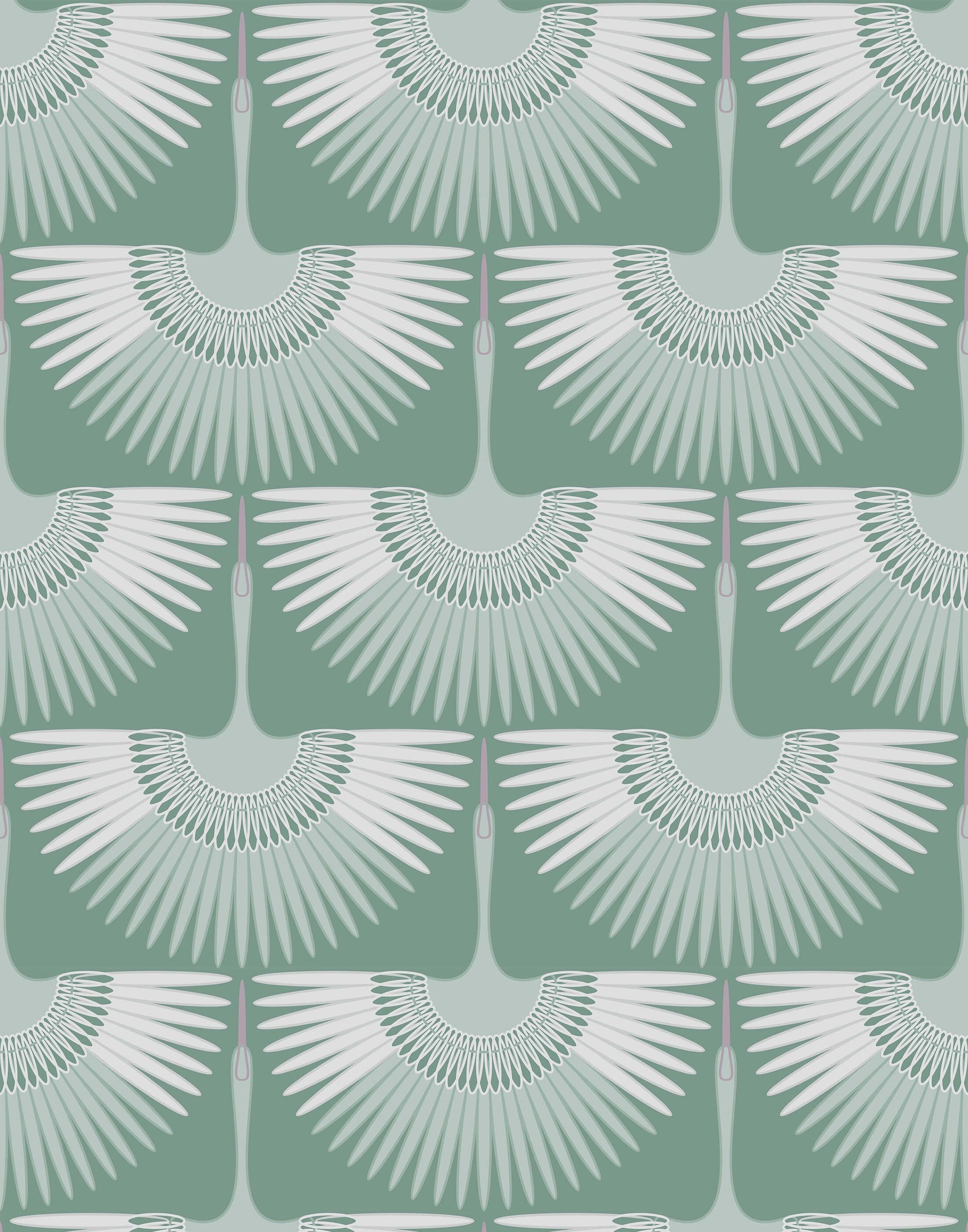 Art Deco Crane Wallpaper