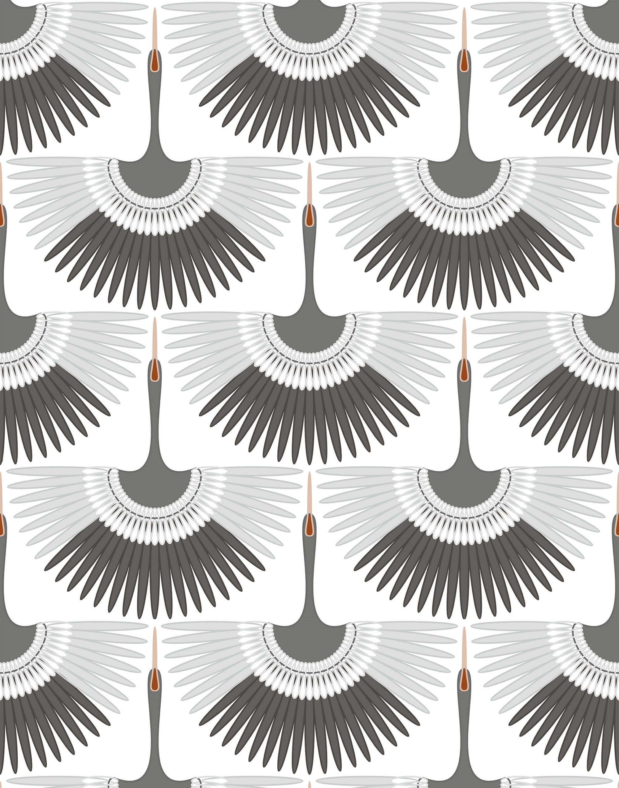Art Deco Crane Wallpaper