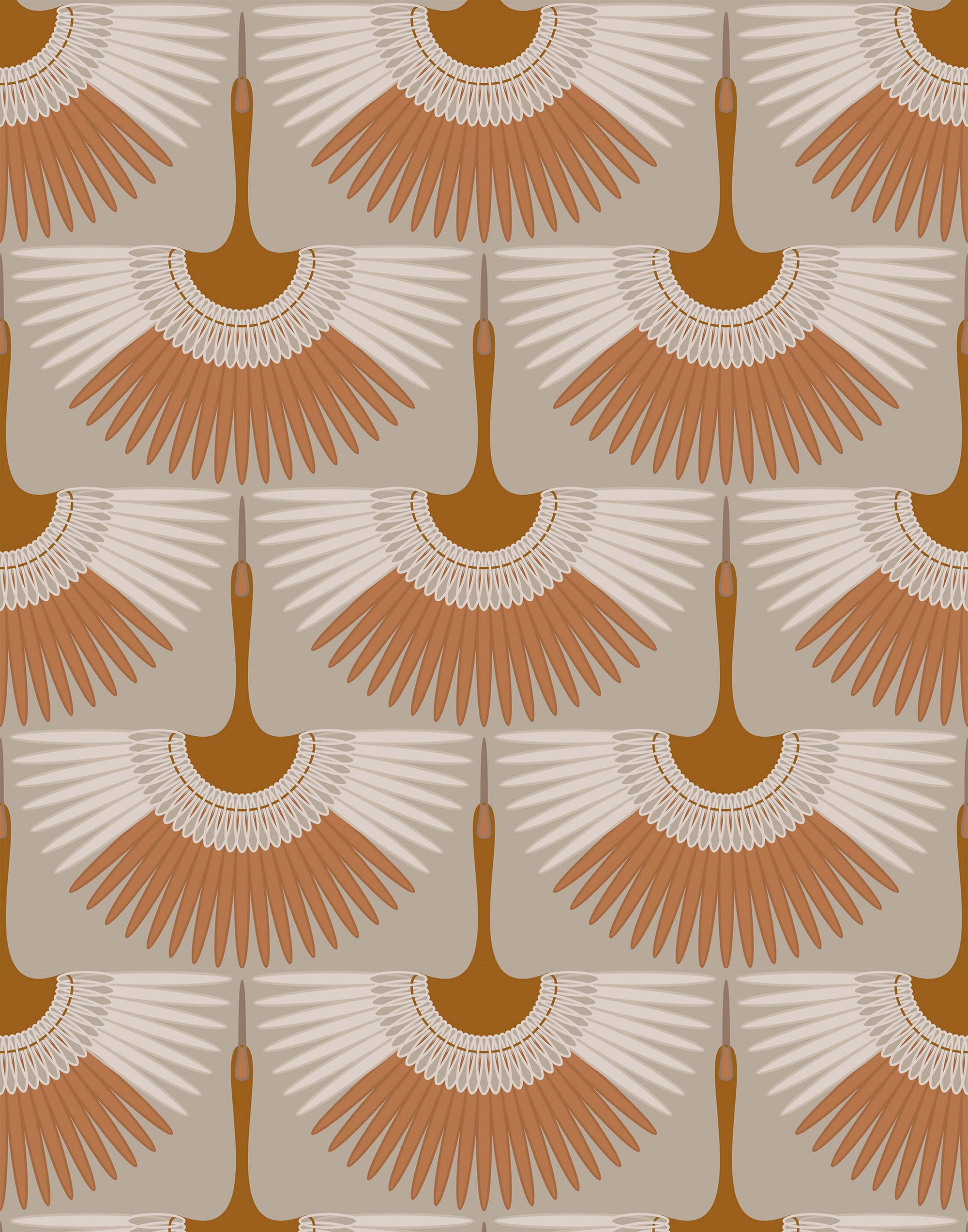 Art Deco Crane Wallpaper
