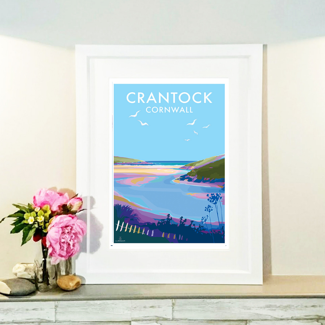 Crantock Beach Travel Poster