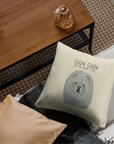 Fluff Up Your Space: Cream Chow Chow Cushion - The Aloof Floof Edition