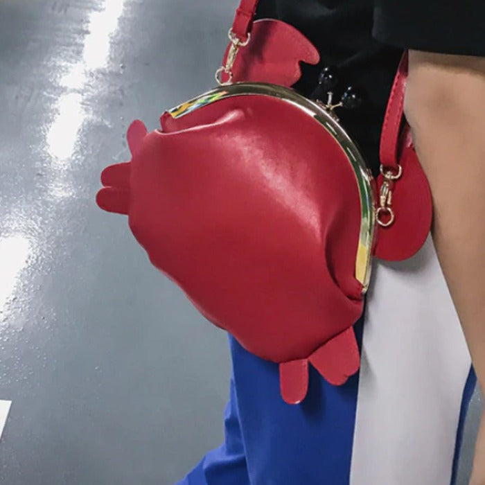 NEW Red Crawling Crab Vegan Leather Cross Body Bag
