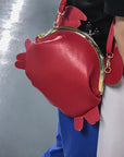 NEW Red Crawling Crab Vegan Leather Cross Body Bag