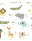 Cute Safari Animals Wall Decal for Kids | Removable Peel and Stick Wall Decals | African Animals Wall Stickers
