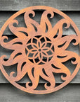 Rusty Metal Sun Garden Fence Decoration