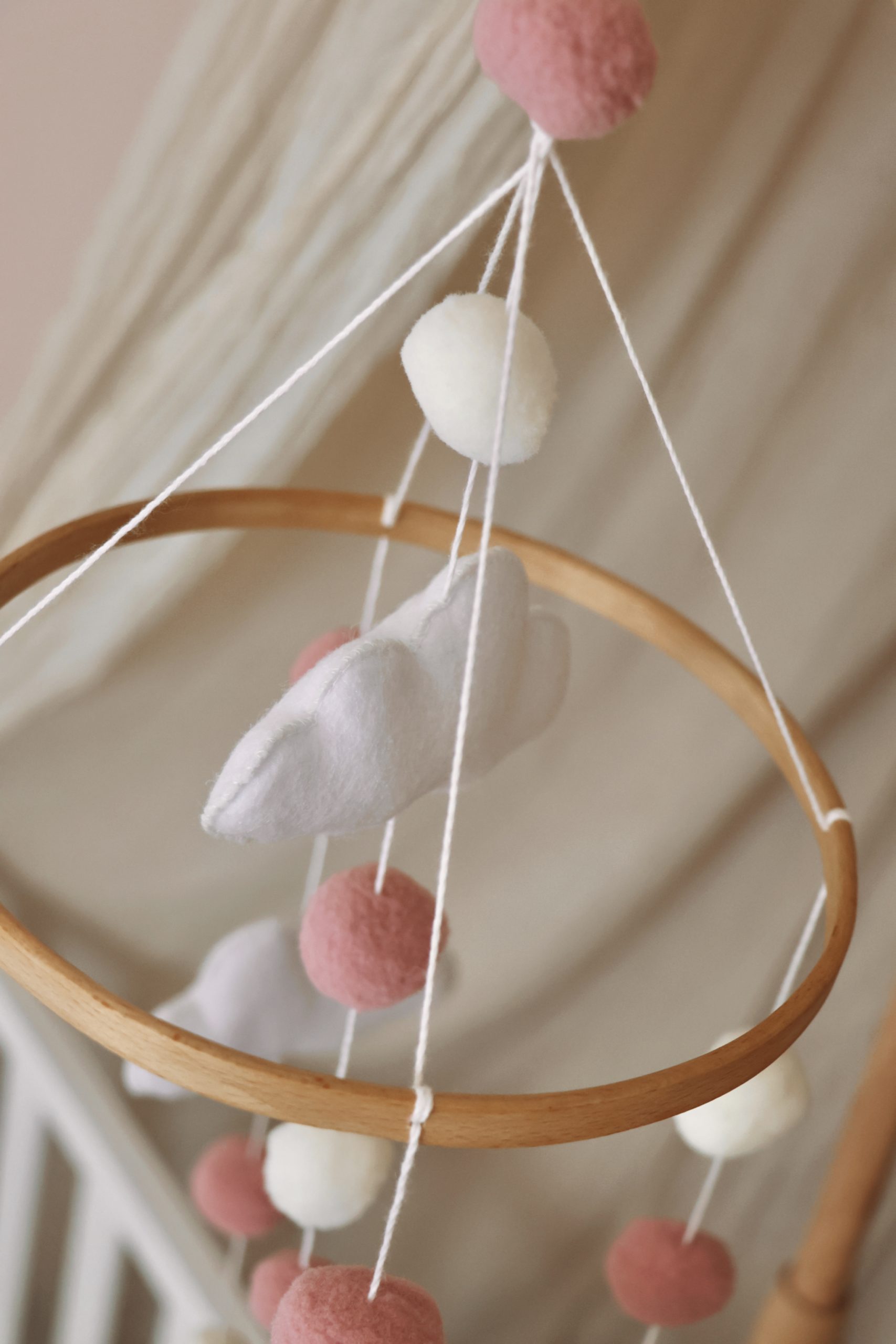 Handmade Little Hearts baby mobile-3