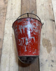 Vintage Galvanised Hanging Fire Bucket Hanging Basket / Plant Pot Planter Pail