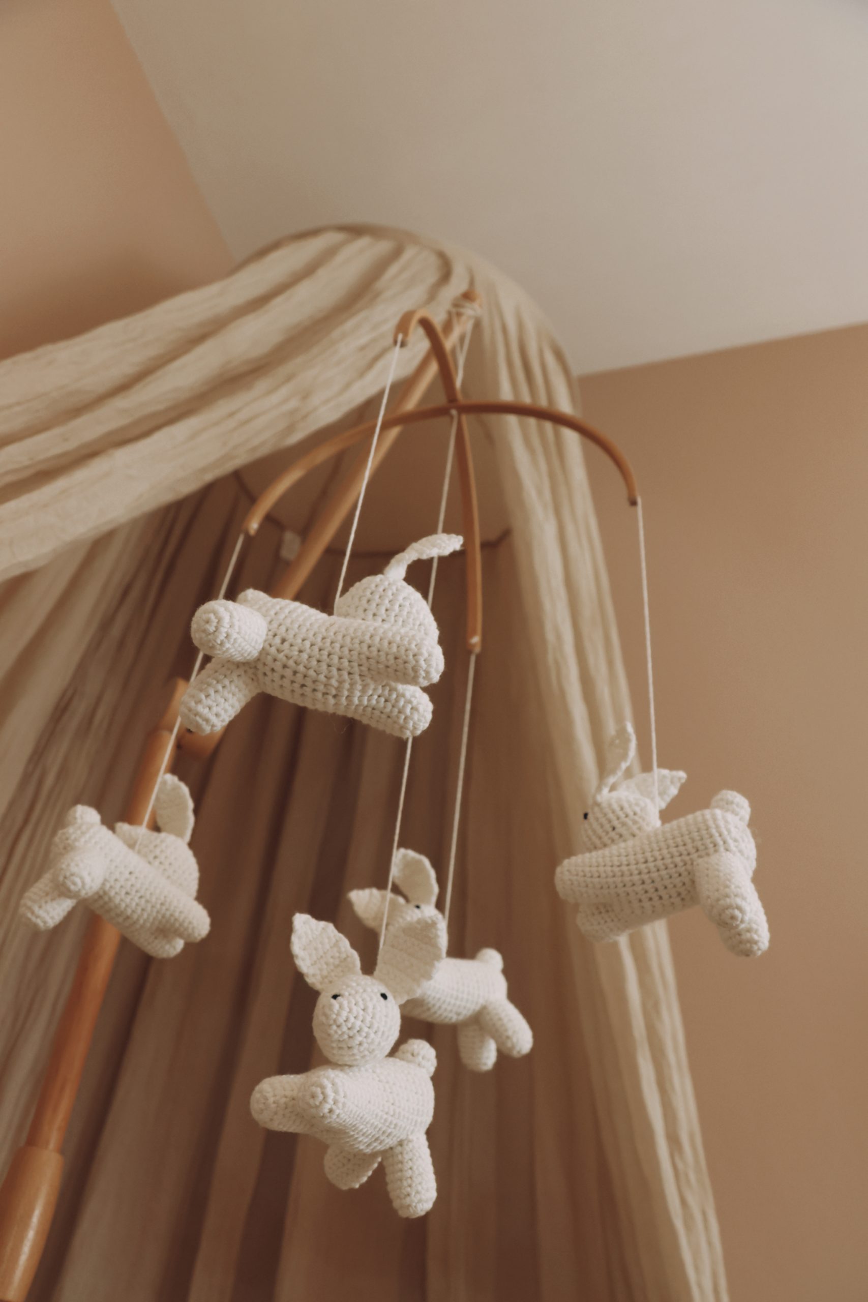 Handmade Crochet Bunny baby mobile-1