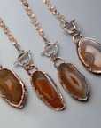 Agate Slice Necklace - Crystal Jewelry | Handmade by Blackbird & Sage