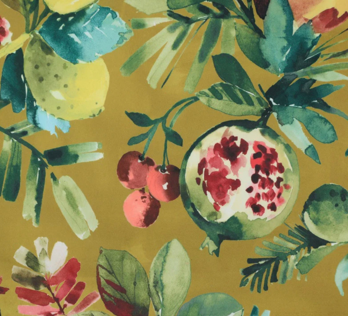 Mustard Fruta Fig Velvet Steep Empire Lampshade | Handmade Ceiling Light Shade | UK
