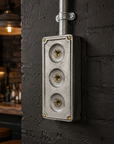 3 Gang 2 Way Solid Cast Metal Conduit Toggle Light Switch