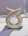 Crossover Ceramic Tea Light Wax Burner/Melter - White Iridescent