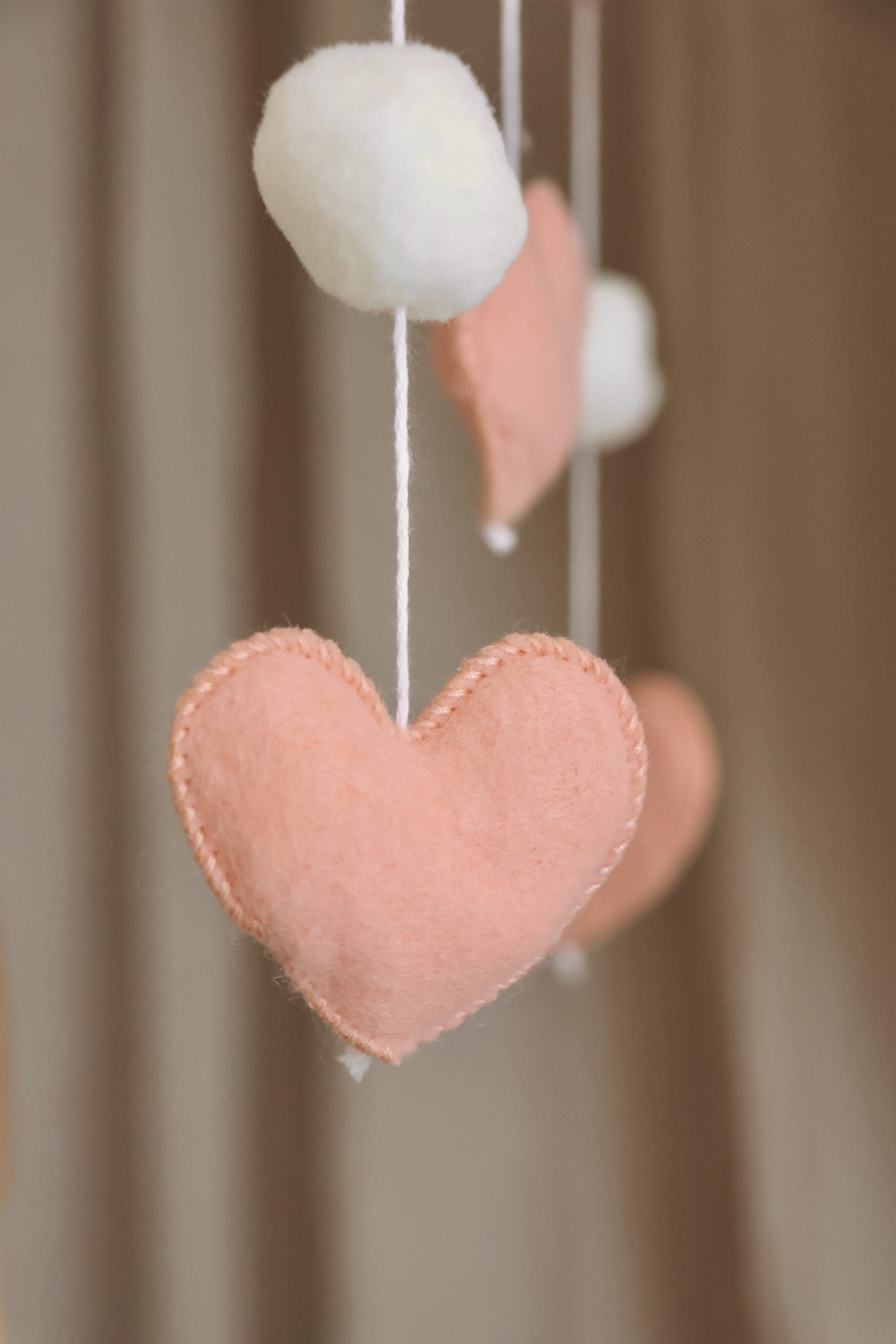 Handmade Little Hearts baby mobile-1