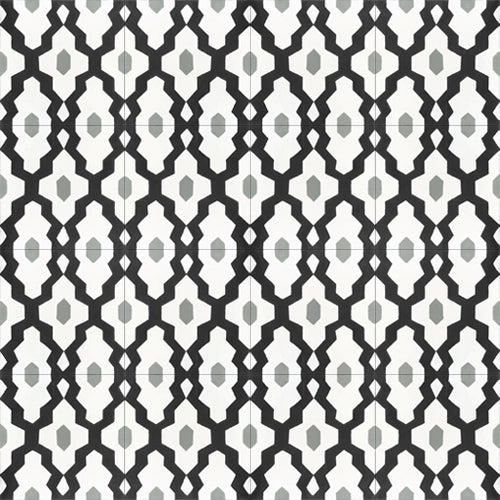 Premium Moroccan cement tiles, SOUK Olive Black pattern, stylish handcrafted bathroom kitchen tiles, exotic high traffic flooring by Maria Starling Design at brixbailey.com