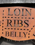 Metal Butchers Cuts Pig Sign