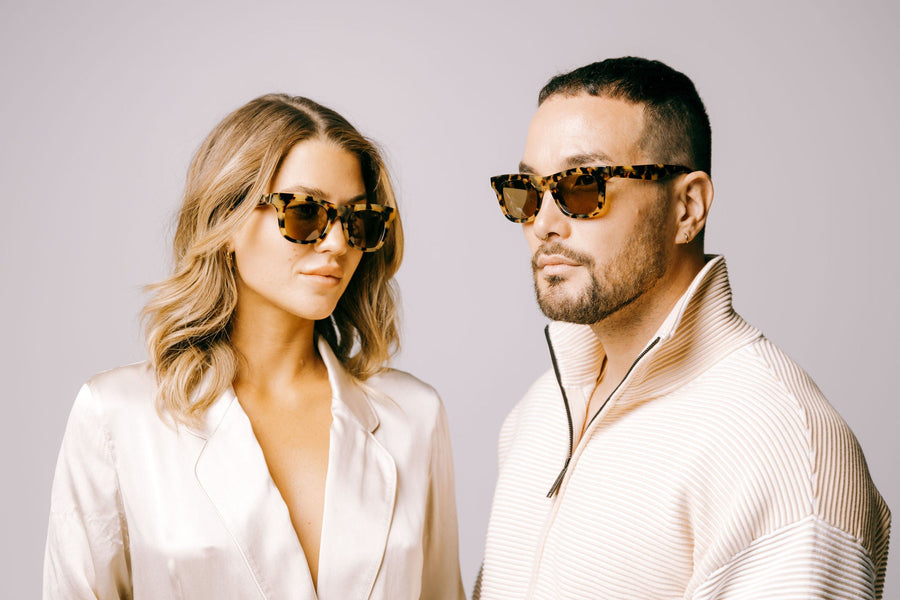 Classic Genderless Tortoiseshell Frame Sunglasses - Light Tan Lens & UV Protection by Reecy at brixbailey.com