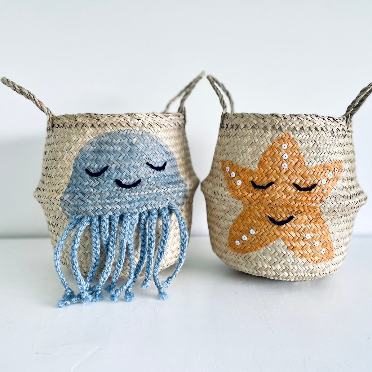 Orange starfish Basket - Small