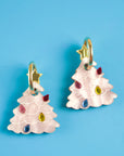 Vintage Christmas Tree Hoop Earrings