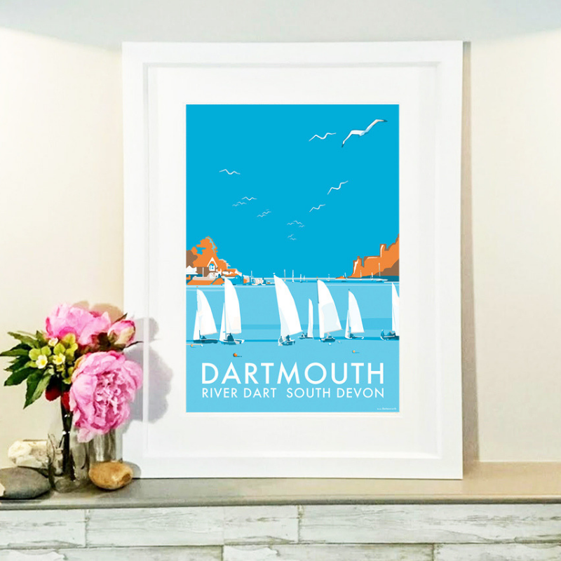 Dartmouth Festival Travel Poster and Seaside Print