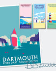 Dartmouth Vintage Seaside Travel Poster Print