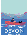 Devon River Dart Fishing Boat Vintage Seaside Print