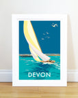 Devon Sailing Boat Vintage Seaside Print