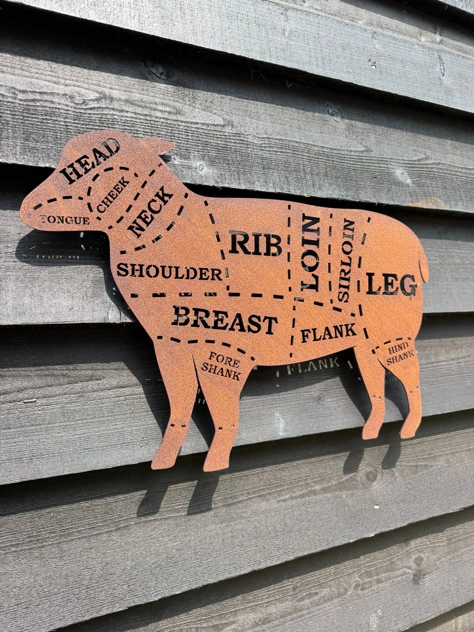 Rusty Metal Butchers Lamb Sign