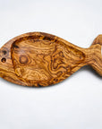 Olive Wood Fish Shaped Serving Board | Large Seafood & Tapas Platter 35-45cm