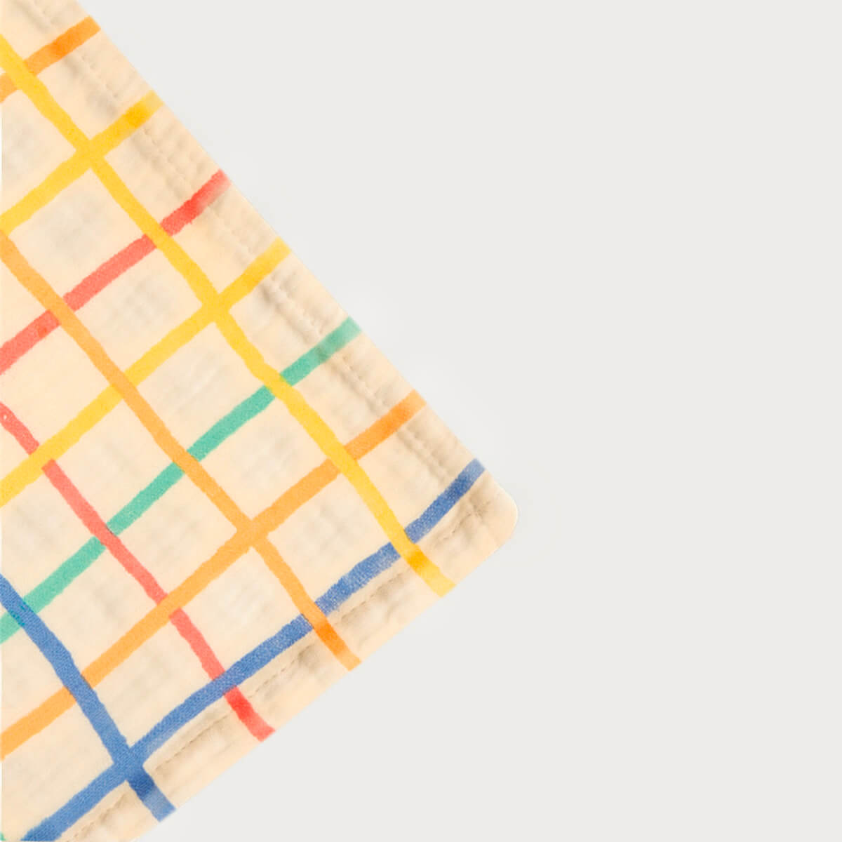 Organic Cotton Rainbow Check Large Baby Muslin Swaddle Blanket