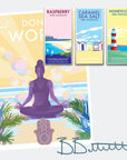 Don't Worry Mindfulness Yoga Vintage Retro Quote Poster