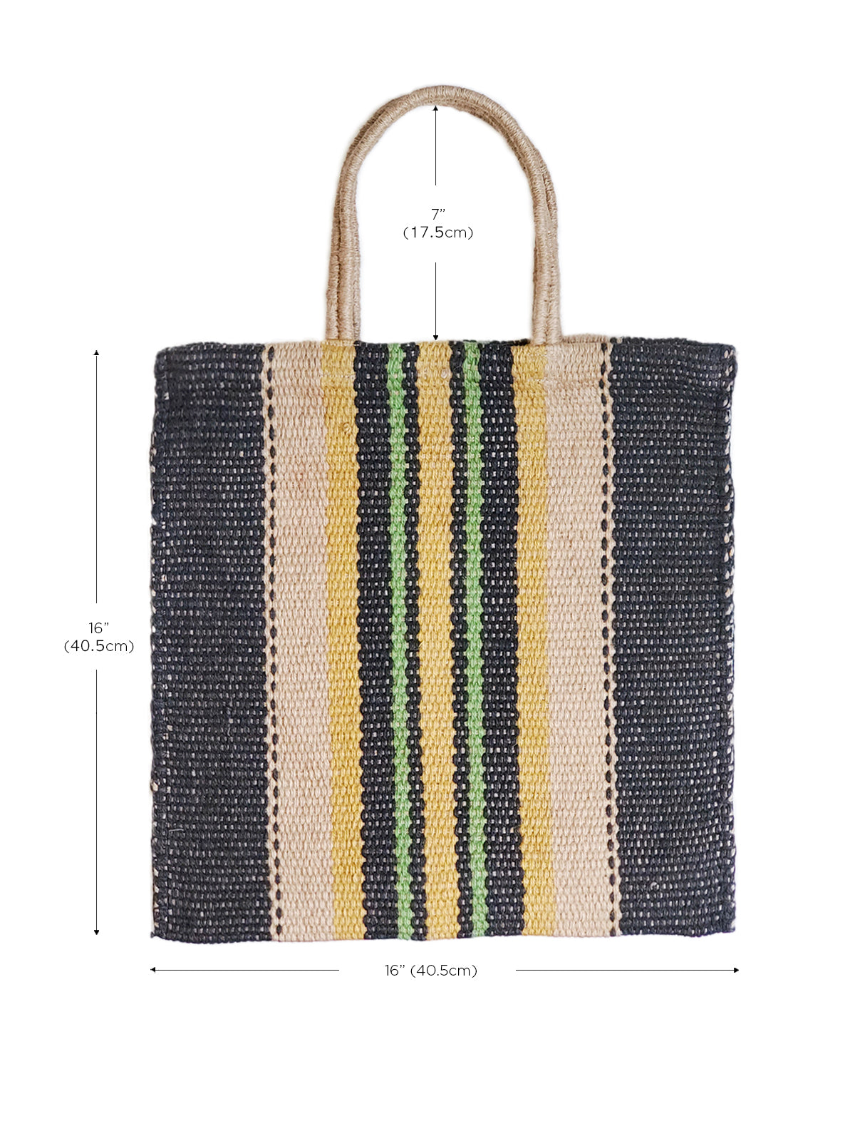 Dora Jute Tote Bag - Multi Navy-3