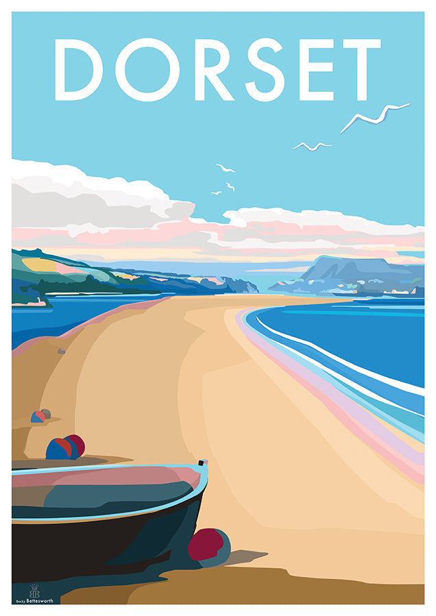 Dorset Seaside Poster Print