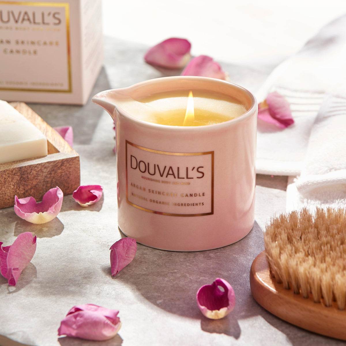 Organic Argan Skincare Candle, Orange &amp; Frankincense 180g | Intensely Nourishing Body Treatment