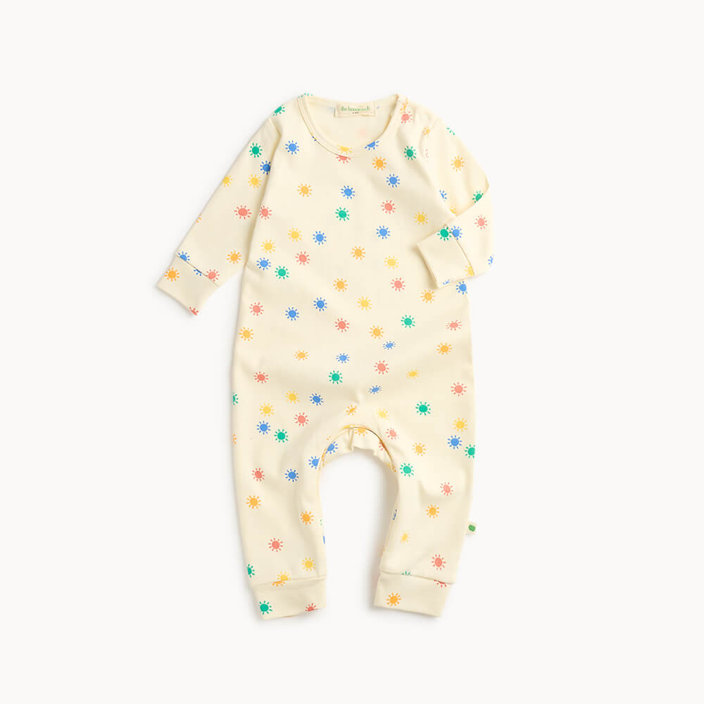 Organic Cotton Rainbow Baby Playsuit &amp; Muslin Swaddle Blanket Gift Box