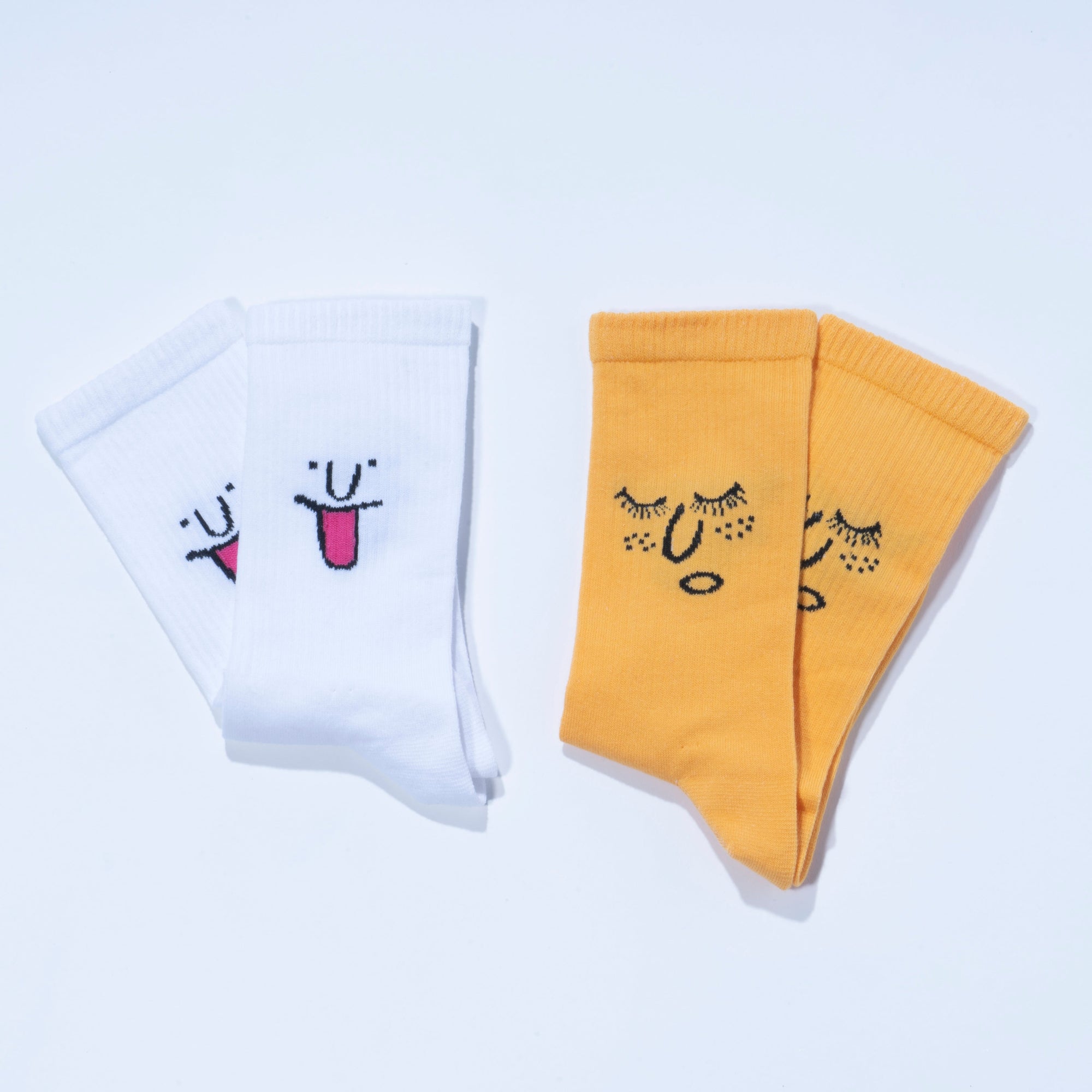 Smiley face socks pack of 4, premium cotton blend, stylish and comfortable, EU sizes 36-41, UK sizes 3-7 by Body and I at brixbailey.com
