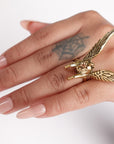 Gold/Silver Brass Pegasus Unicorn Statement Ring – Adjustable Ring