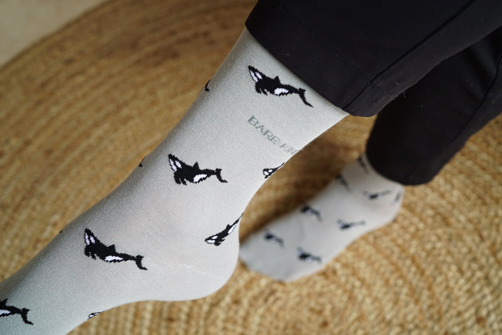 Save the Orca Small Motif Socks in Grey