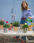 The Penny Planter in Pink and Blue Stripe