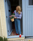 The Penny Planter in Pink and Yellow Stripe