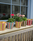 The Penny Planter in Pink and Blue Stripe